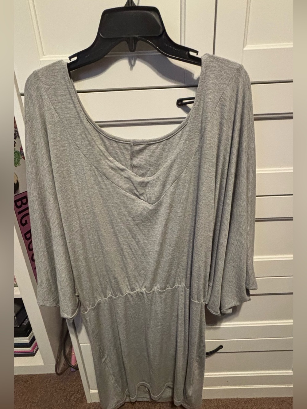 SHEIN Curve Heather Gray Scoop Neck Tunic